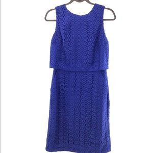 J. Crew Royal Blue Lace Crocheted Dress LNC Size 4